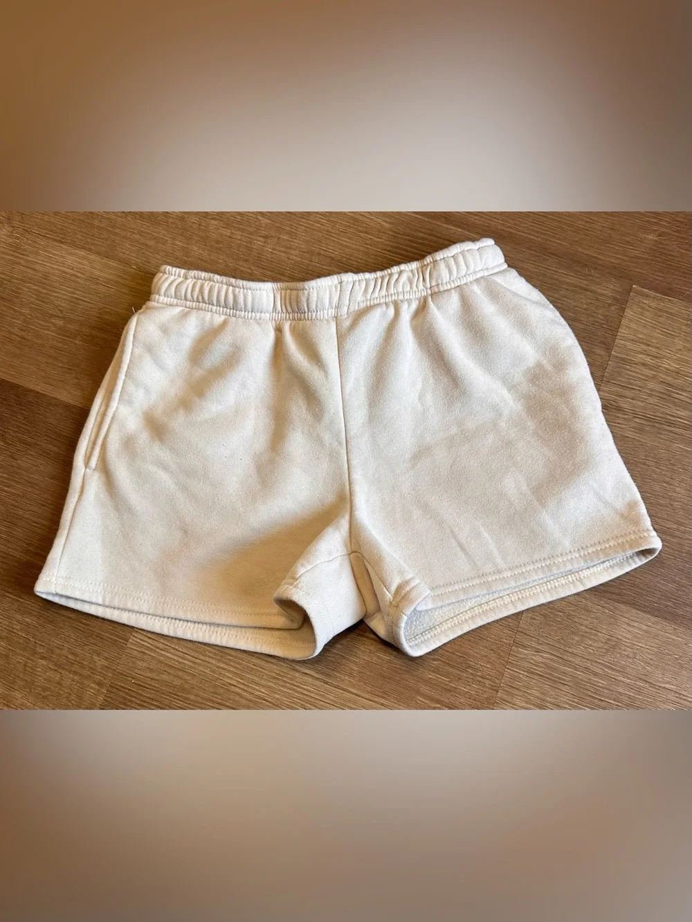 Cream sweat shorts